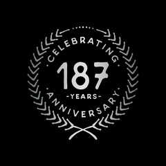 Fototapeta premium 187 years design template. 187th vector and illustration.