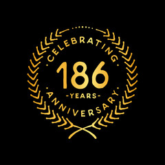 186 years design template. 186th vector and illustration.