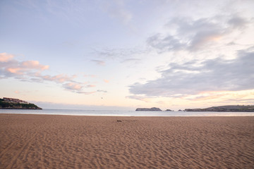 Fototapeta na wymiar View of a beach at dawn in northern Spain.