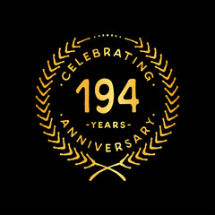194 years design template. 194th vector and illustration.