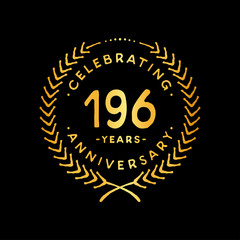 196 years design template. 196th vector and illustration.