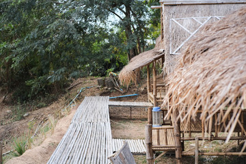 The local straw hut That is decorated as a resort