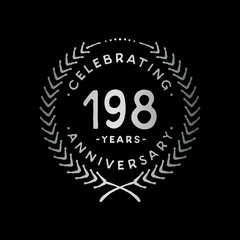 198 years design template. 198th vector and illustration.