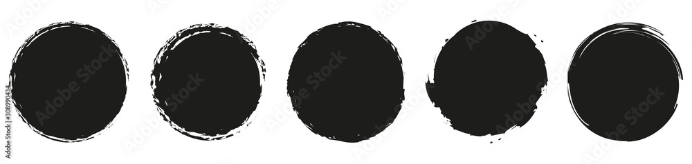 Poster grunge banner collection. grounge round shapes big set. vector