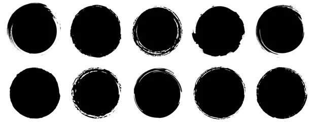 Fotobehang Grunge banner collection. Grounge round shapes big set. Vector © warmworld