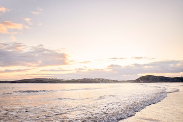 View of a beach at dawn in northern Spain.