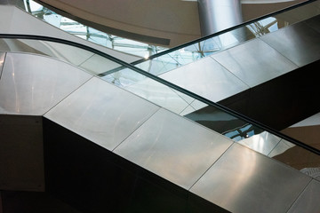 Escalators in a modern building