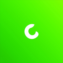 Fototapeta premium Letter C leaves logo icon design template elements on green background