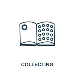 Collecting icon from hobbies collection. Simple line element collecting symbol for templates, web design and infographics