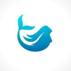 Abstract Sign of the Blue Mermaid