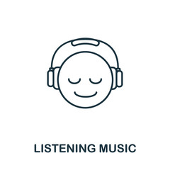 Listening Music icon from hobbies collection. Simple line element Listening Music symbol for templates, web design and infographics