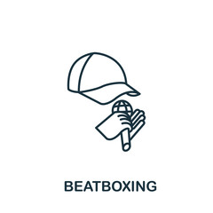 Beatboxing icon from hobbies collection. Simple line element Beatboxing symbol for templates, web design and infographics