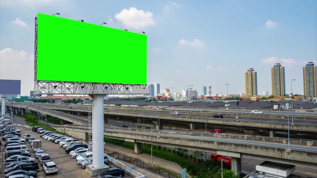 billboard blank Green screen for outdoor advertising poster or blank billboard at noon time for advertisement