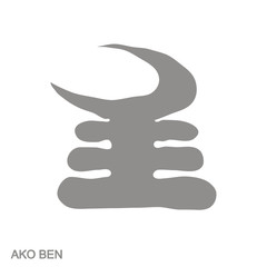 vector monochrome icon with Adinkra symbol Ako Ben