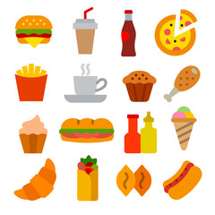 fast food flat icons