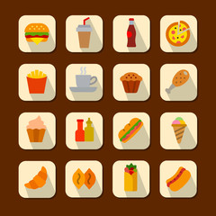 fast food flat icons