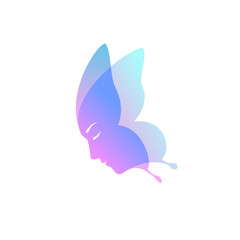 abstract Butterfly Female Face. Vector Illustration