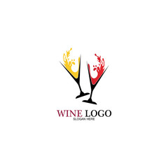 Wine logo design template.vector illustration of icon-vector