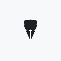 abstract Sign of a bear writer. Vector Illustration