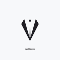 abstract sign of a pen inside a tuxedo