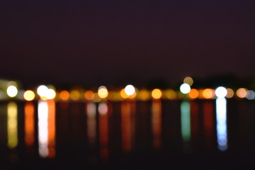  blurry light of building on river background and texture  