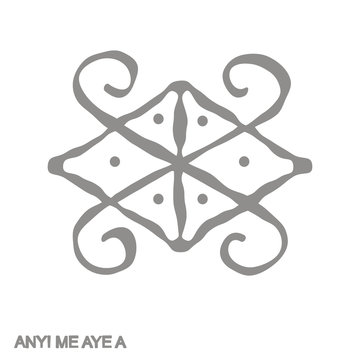 Vector monochrome icon with Adinkra symbol Anyi Me Ayea
