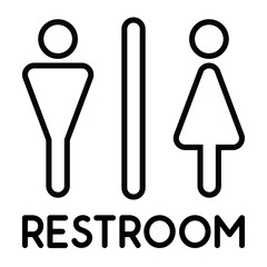 male female toilet restroom sign logo triangle style silhouette in black background