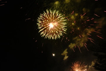  fireworks explosive on dark sky in night