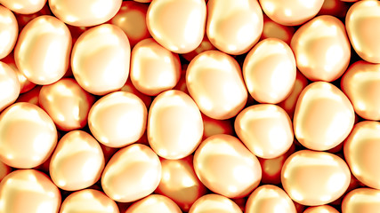 Beautiful background with beads, particles and simulation. 3d illustration, 3d rendering.