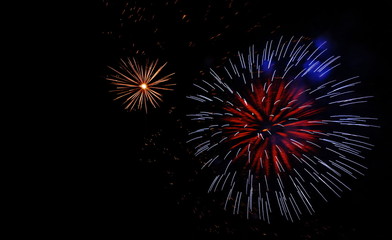 Fototapeta premium fireworks explosive on dark sky in night