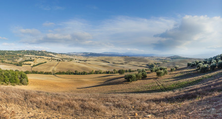 Fototapeta na wymiar Toskana Panorama im Herbst