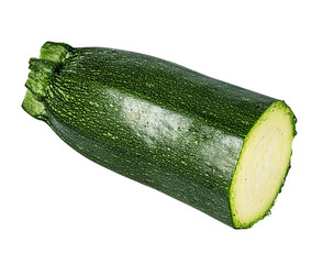 Fresh zucchini isolated on white background with clipping path
