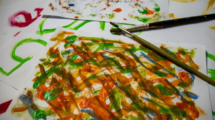 Photo of a bright colorful watercolor background.