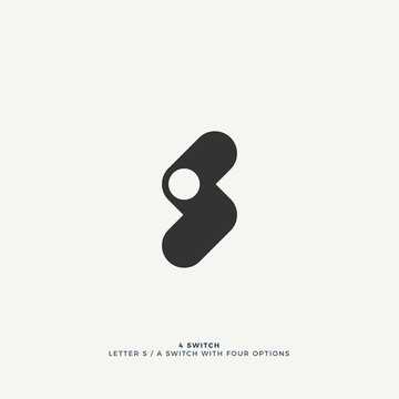 abstract S letter from switch panel