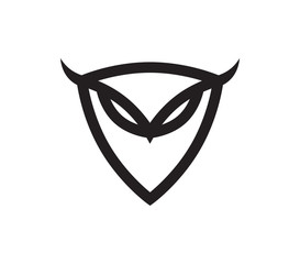 Abstract Owl Emblem. Isolated Vector Illustration