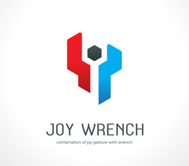 Abstract Joy Wrench. Isolated Vector Illustration