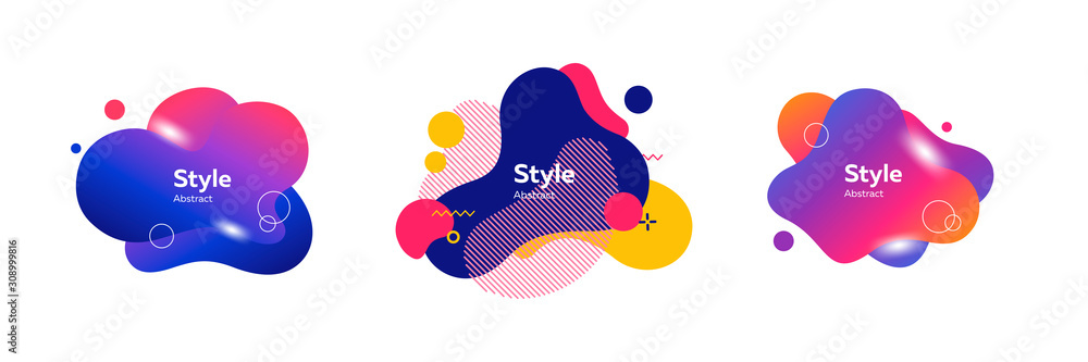 Poster collage of abstract blobs for card background. design template for logo, flyer or presentation. abst