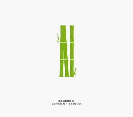 Abstract Green Bamboo logo. Isolated Vector Illustration