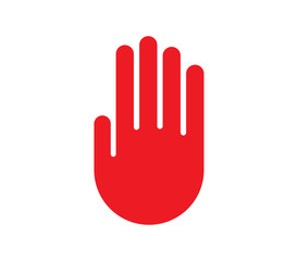 A red palm sign. Isolated Vector Illustration