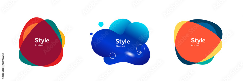 Poster modern composition of abstract wavy blobs. design template for logo, flyer or presentation. abstract