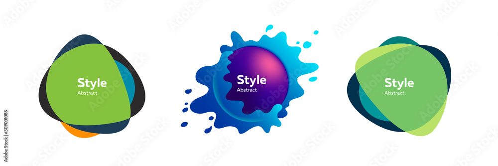 Poster set of abstract form dynamic composition. design template for logo, flyer or presentation. abstract 