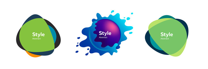 Set of abstract form dynamic composition. Design template for logo, flyer or presentation. Abstract form dynamic composition. Modern style vector illustration