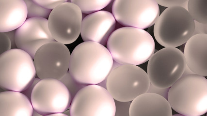 Beautiful background with beads, particles and simulation. 3d illustration, 3d rendering.