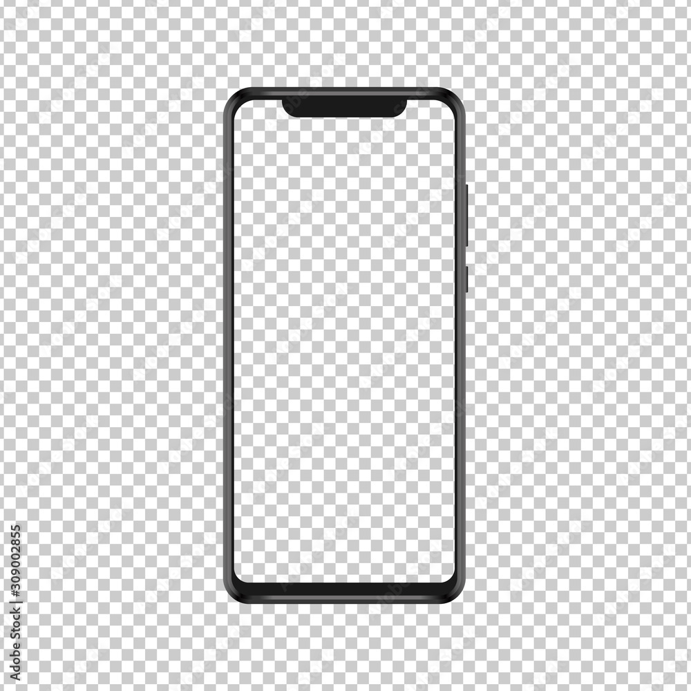 Poster realistic smartphone with blank screen. smartphone mockup isolated on transparent background. vector