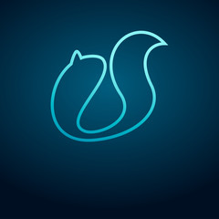 An abstract sign of squirrel sign. Isolated Vector Illustration