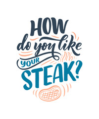 Bbq fun slogan, great design for any purposes. Lettering for family dinner design. Funny print, poster and banner with phraase about barbeque. Summer card. Vector