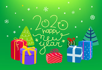 Happy new 2020 year vector concept