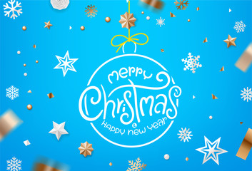 Holiday greeting card vector template