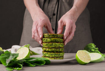 mom cooked for her baby pea fritters