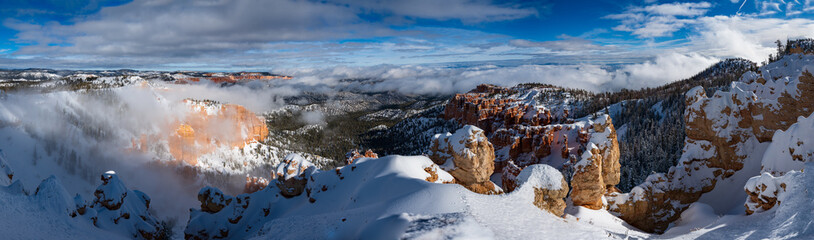 Panorama of Bryce in Winter from Rainbow Point